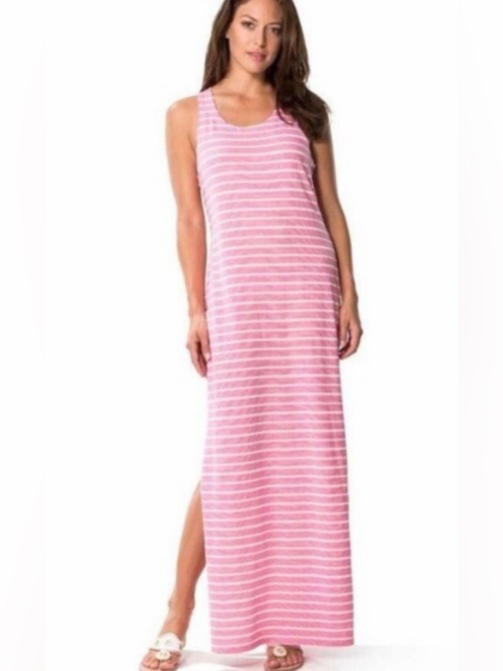 Sail to Sable Pink and White Striped Jetting to Jetties Maxi Dress